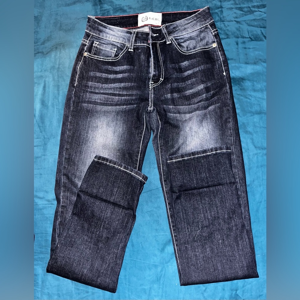 Blue Jeans with Distressed Detailing